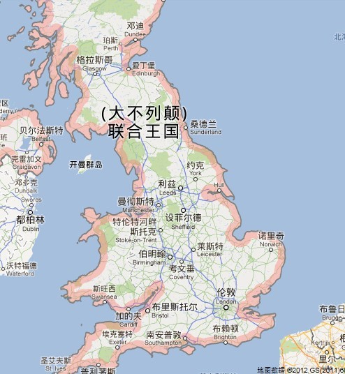 英国地图大不列颠